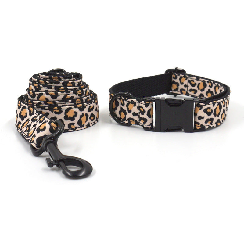 Black Buckle Dog Collar Leash Set