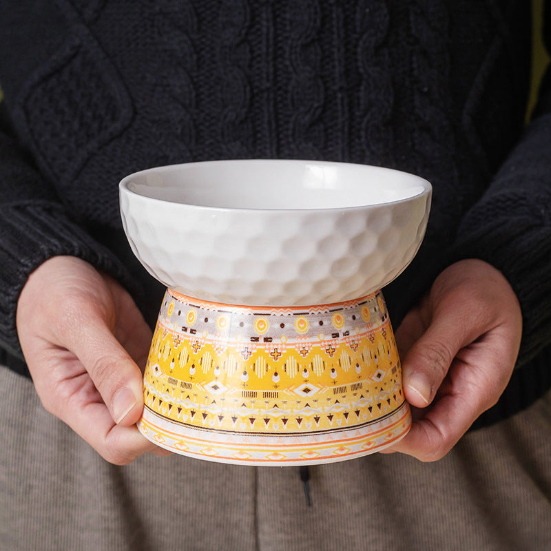 Pet Ceramic High Foot Protective Cervical Bowl