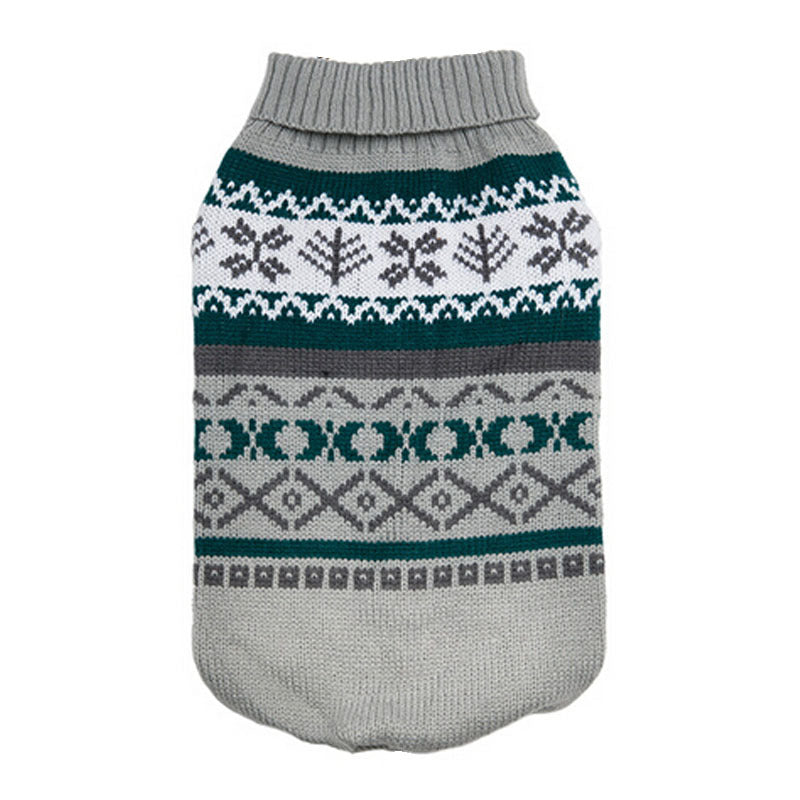 Pet Sweater Leaf Pattern Lapel Sweater