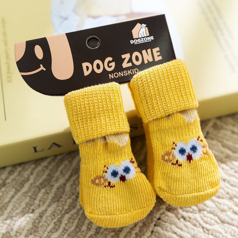 Pet Socks, Long Tubes, Anti-Slip And Dirt-Resistant Socks For Dogs, Four Pairs, Dog Shoes For Going Out, Foldable Joint Bichon Frise Socks