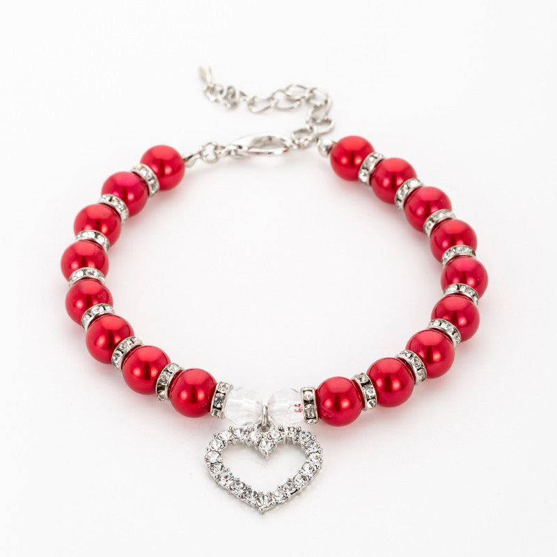 Pearl Necklace Pet Collar Decoration