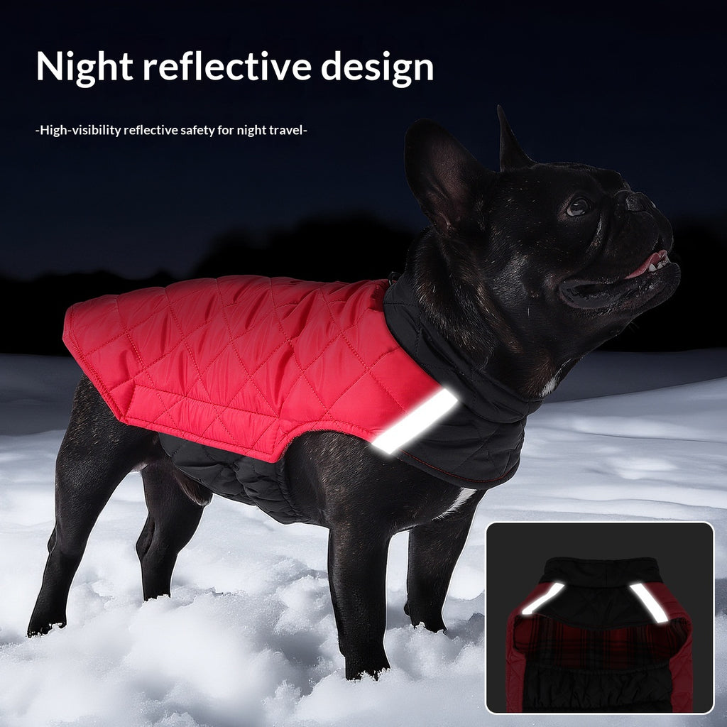 Reflective Plaid Double-Sided Dog Vest