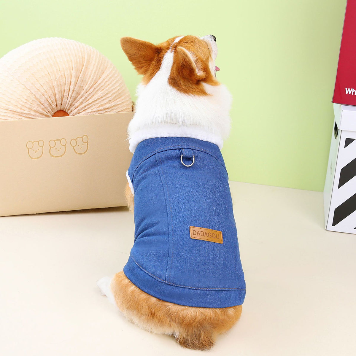 Corgi Denim Cotton Dog Coat