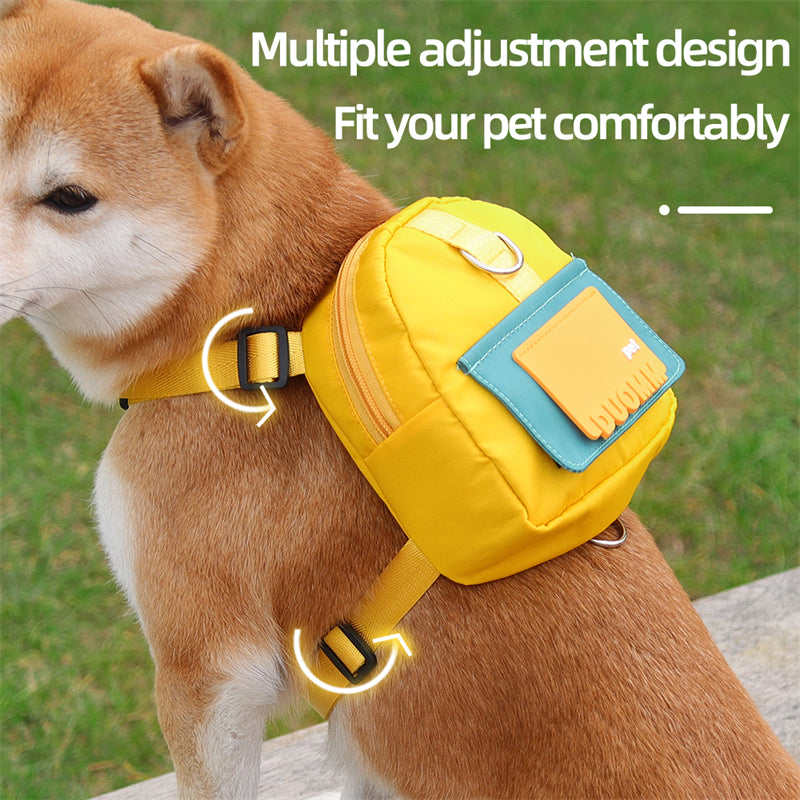 Pet Snack Storage Bag Large-Capacity Multifunction Dogs Backpack Adjustable Harness Backpack Suitable Pet Travel Hiking Walking