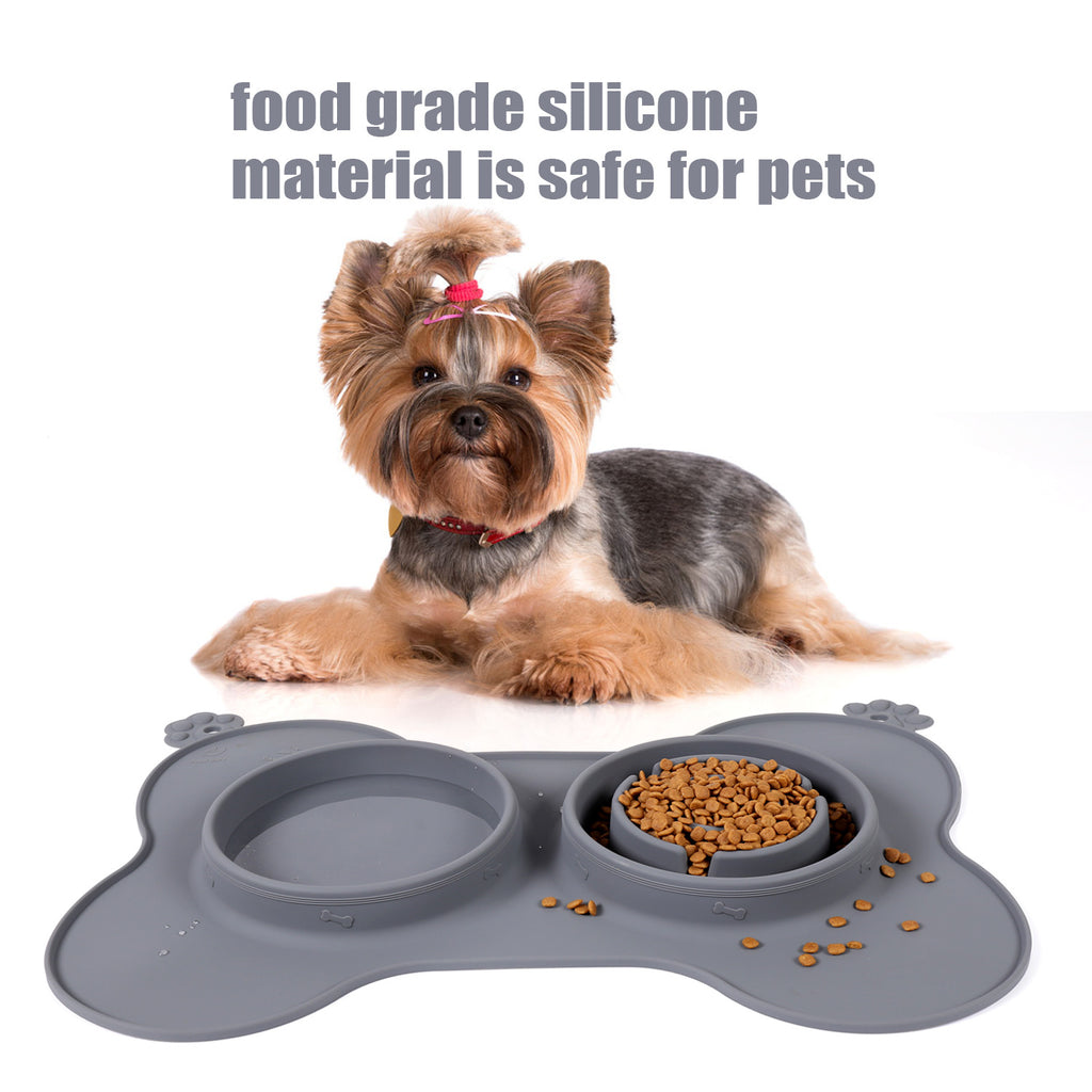 Choking Dog Bowl Double Bowl Pet Placemat