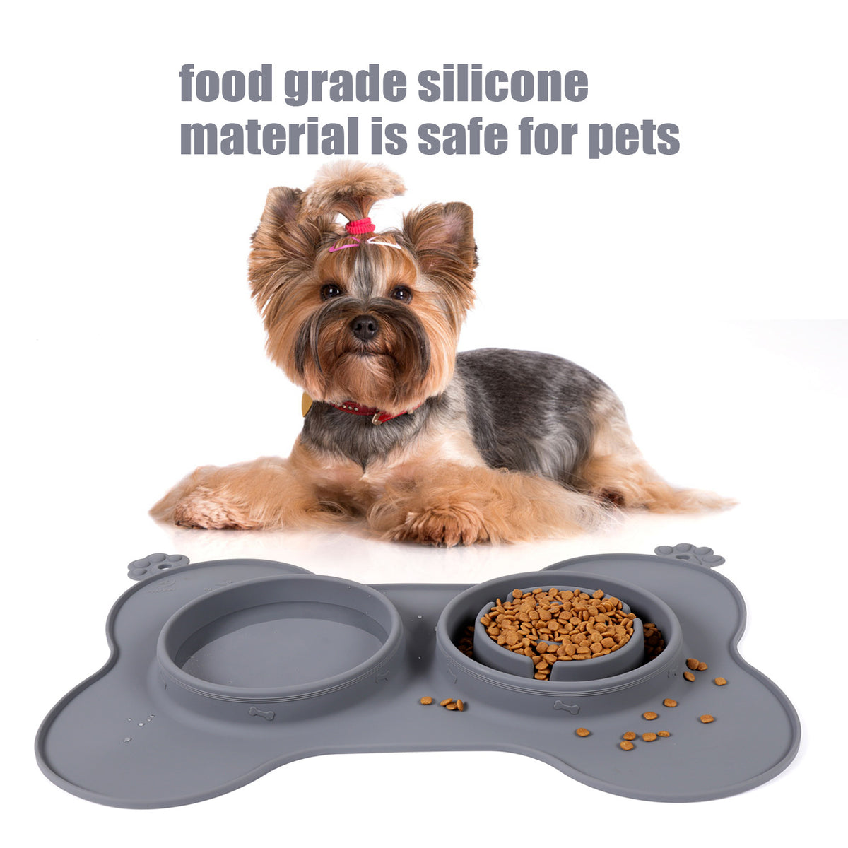 Choking Dog Bowl Double Bowl Pet Placemat
