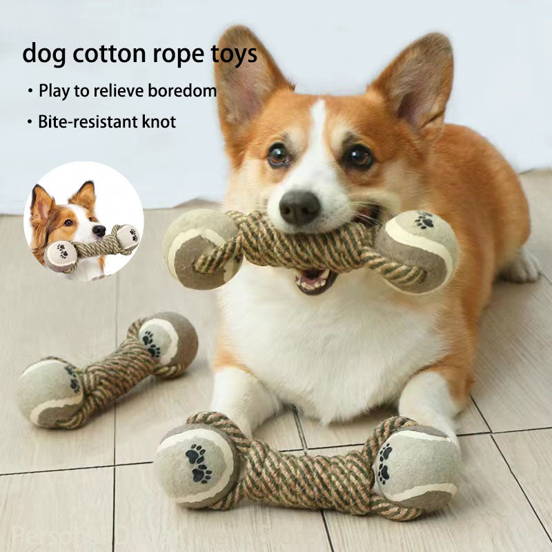 Pet Dog Toys For Large Small Dogs Toy Interactive Cotton Rope Mini Dog Toys Ball For Dogs Accessories Toothbrush Chew Premium Cotton-Poly Tu