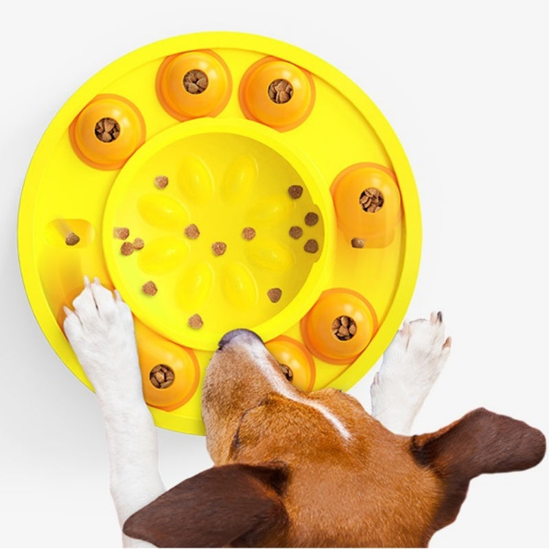 Train Pet Supply Turntable To Automatically Leak Food By Feeding Plastic Puzzle Dog Slow Food Bowl