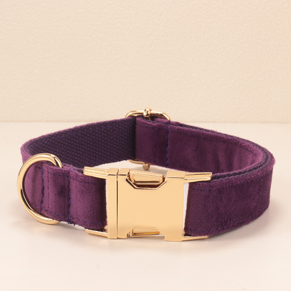 Velvet Pet Dog Collar And Harness Set
