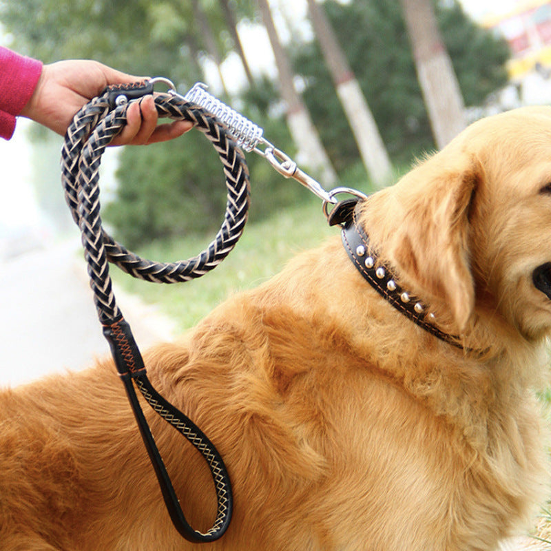 Leather Traction Rope Chain Explosion-Proof Punch Collar