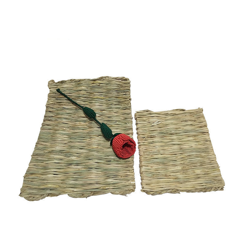 Natural Hay Hand-Woven Pet Mat