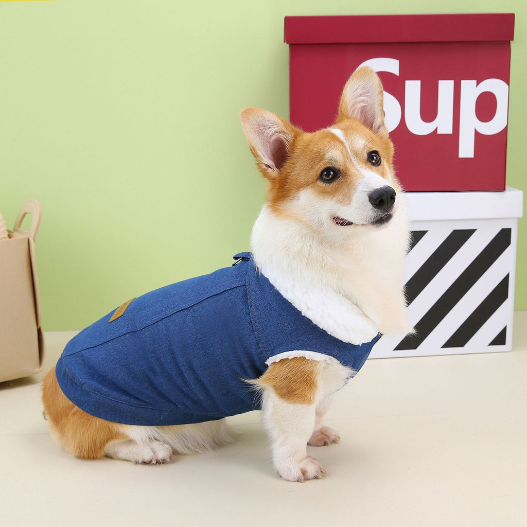 Corgi Denim Cotton Dog Coat