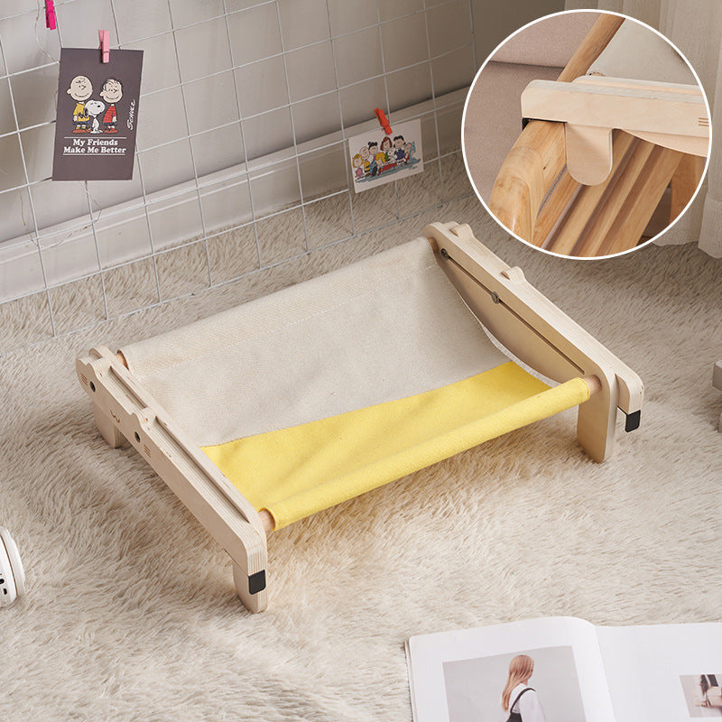 Solid Wood Pet Bed Dog Bed Four Seasons Universal Floor Wooden Removable And Washable
