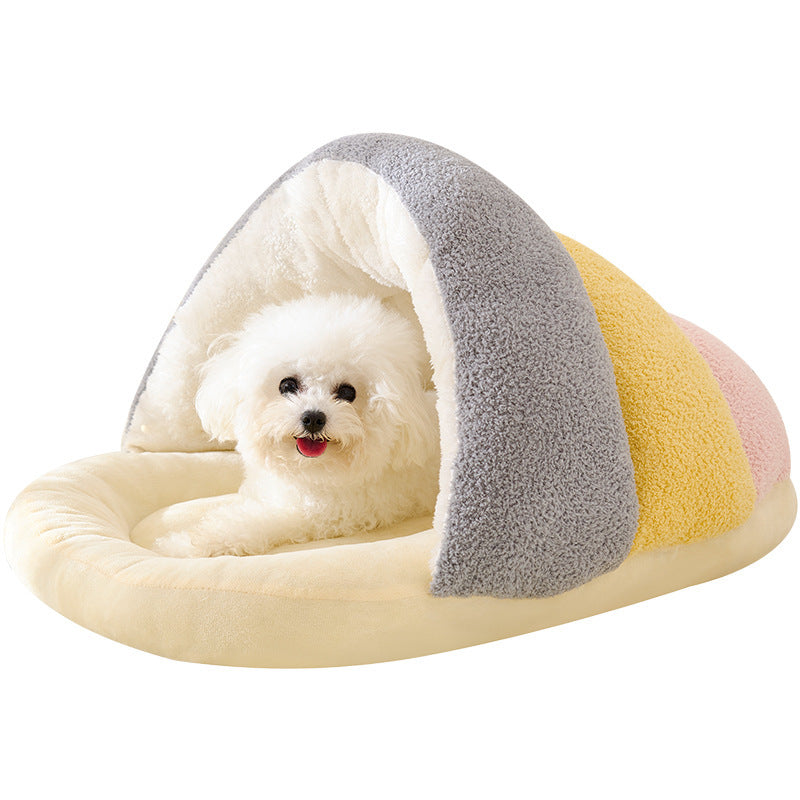 Warm Semi-Enclosed Slipper Pet Bed