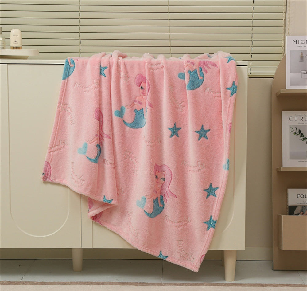 Soft Warm Glow-In-The-Dark Flannel Nap Blanket
