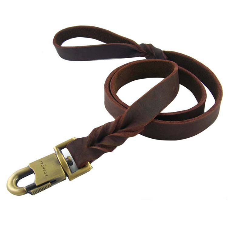 Wide Dog Leash - Heavy Duty Nylon Pet Leash With Ergonomic Handle For Medium And Large Dogs