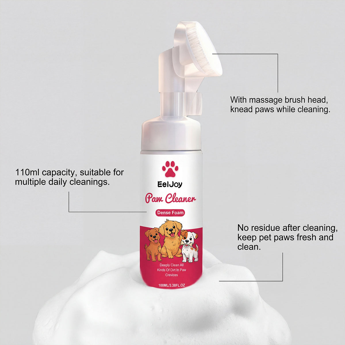 Eeljoy Pet Paw Cleaner, Rich In Fine Foam And Fresh Fragrance, Easily Completes Daily Cleaning