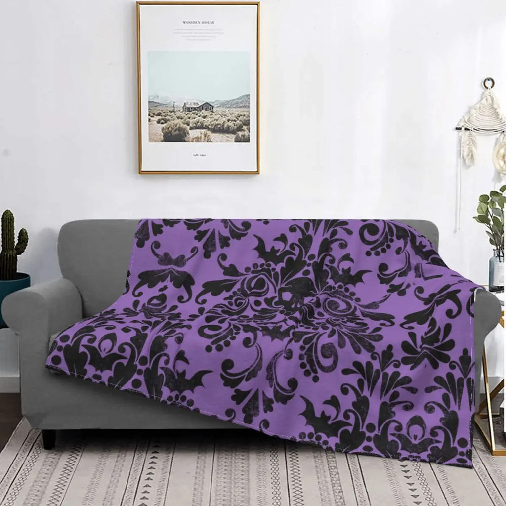 Gothic Halloween Witch Flannel Blanket