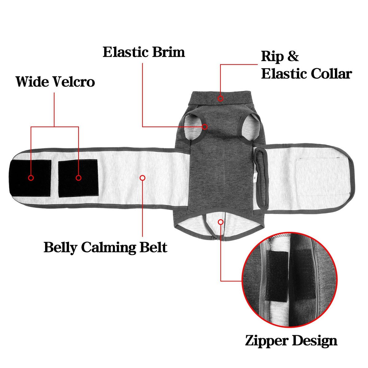 Dark Grey Polyester Pet Double Jacket