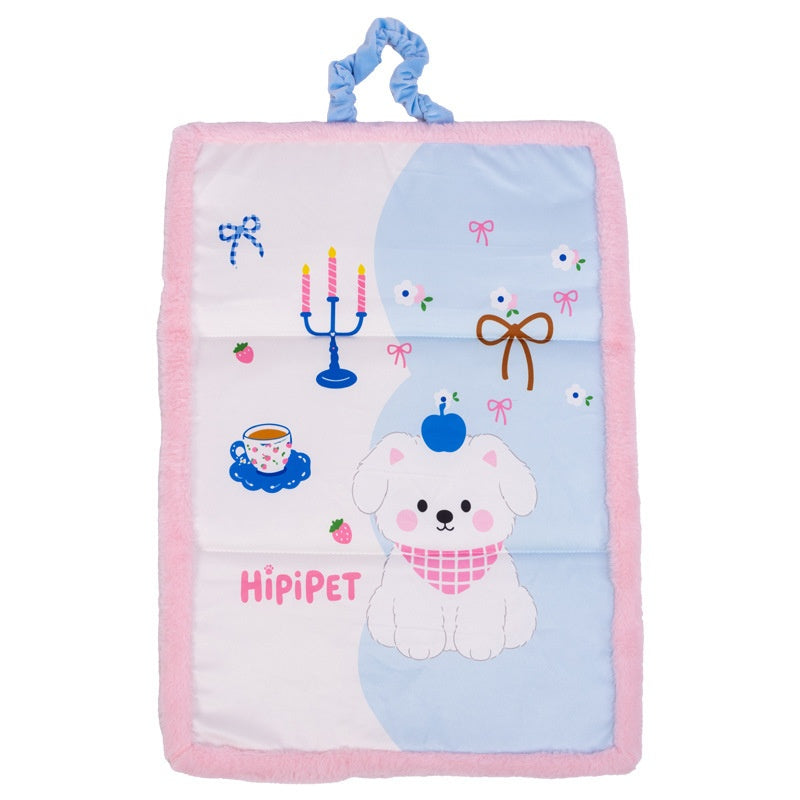 Warm Three-Fold Plush Pet Mat for Dogs