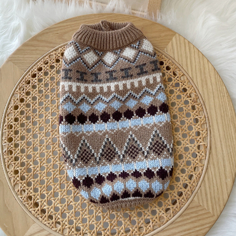 Brown Faux Mink Cashmere Dog Sweater