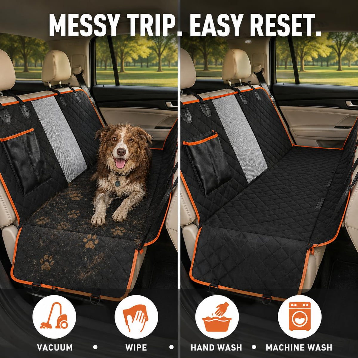 Waterproof Dog Hammock Car Seat Cover