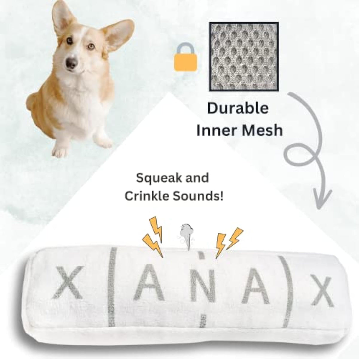 Funny Dog Toy Parody Plush Squeaky Crinkle Dog Toy