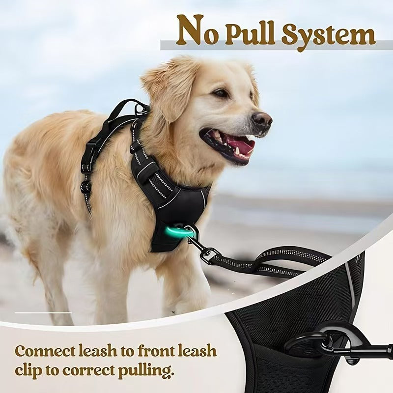Multi-Layer All-In-One Pet Dog Harness And Leash Set - Durable Nylon Walking Rope For Small Medium Large Dogs Outdoor Training