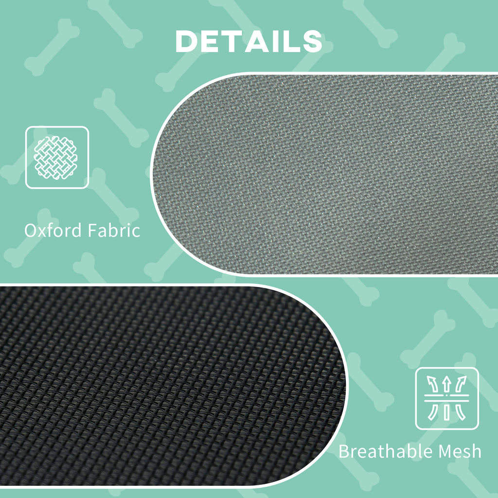 Elevated Dog Bed With Removable Canopy, Outdoor Dog Cot With Uv Protection Canopy Shade, 36 Inch Large Pet Bed For Camping, Gray