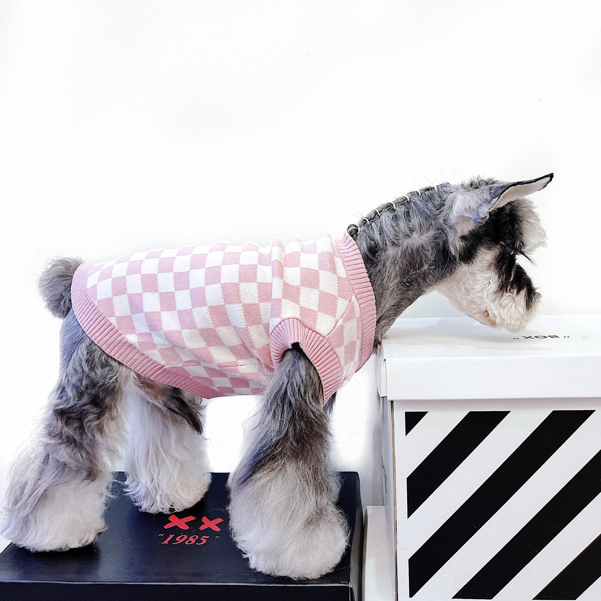 Pet Girly Cute Checkerboard Vest Sweater