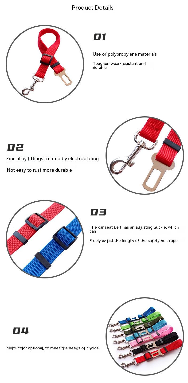 Retractable Pet Car Seat Belt Rope