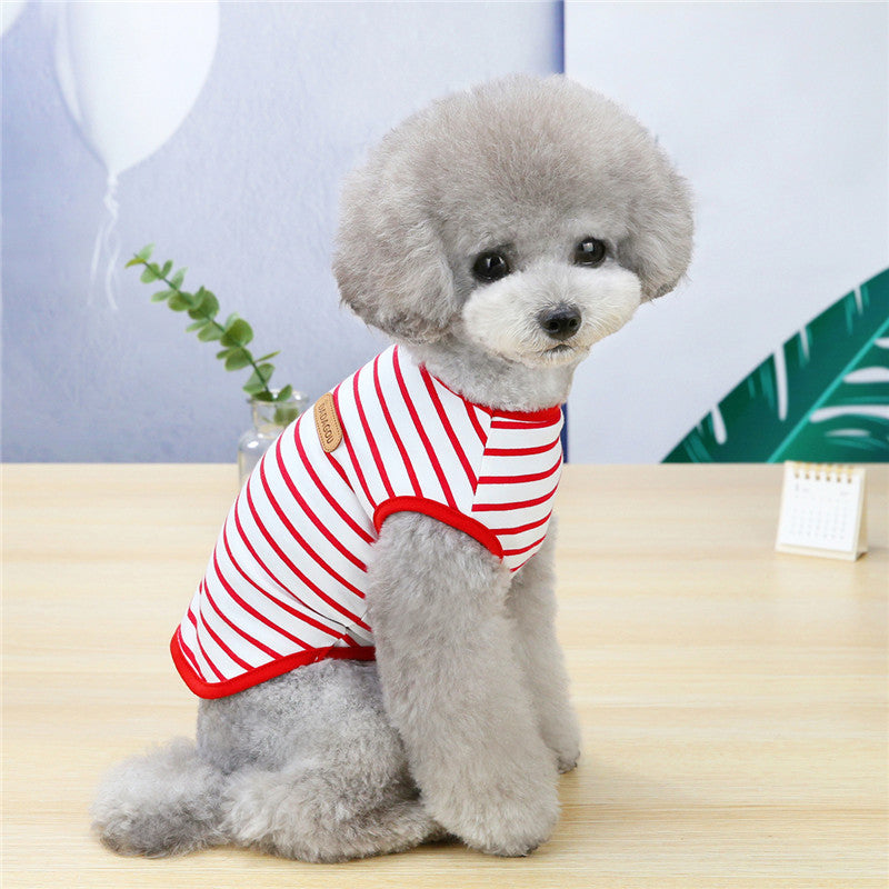 Spring And Summer Casual Striped Pet Vest