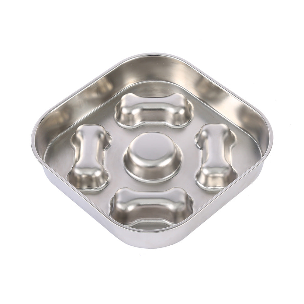Slow Feeder Dog Bowls Non-Slip Metal Dog Food Bowls With Heart And Bones Design For Small Medium Large Dogs