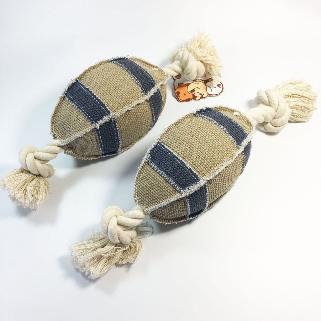 Linen Cotton Rope Dog Rugby Toy