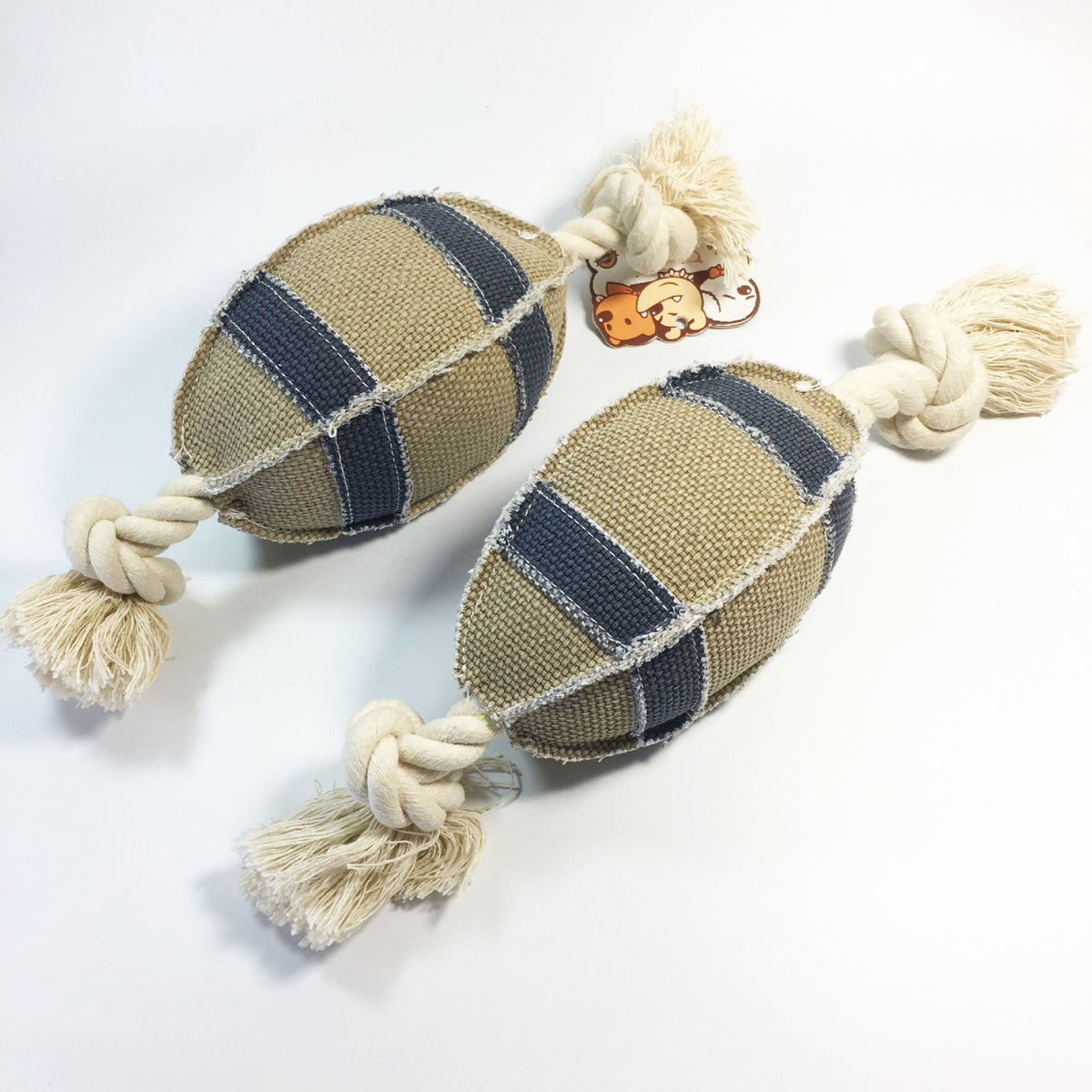Linen Cotton Rope Dog Rugby Toy