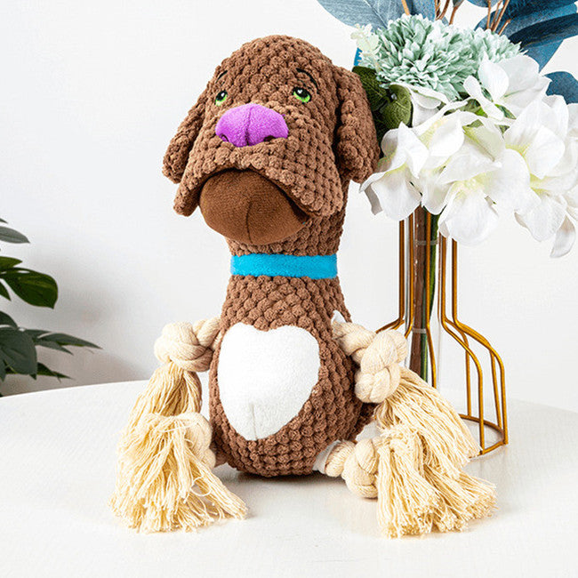 Dog Plush Toy Vocalization Bite-Resistant Cotton String