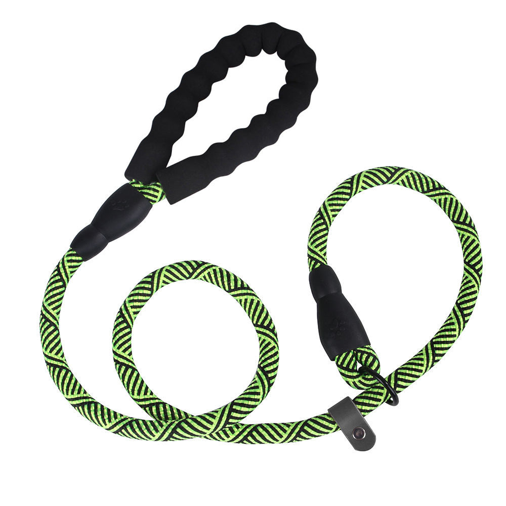 Dog Nylon Tow Rope Pull-Resistant P Chain Round Rope Walking Single Dog Leash Dog Chain