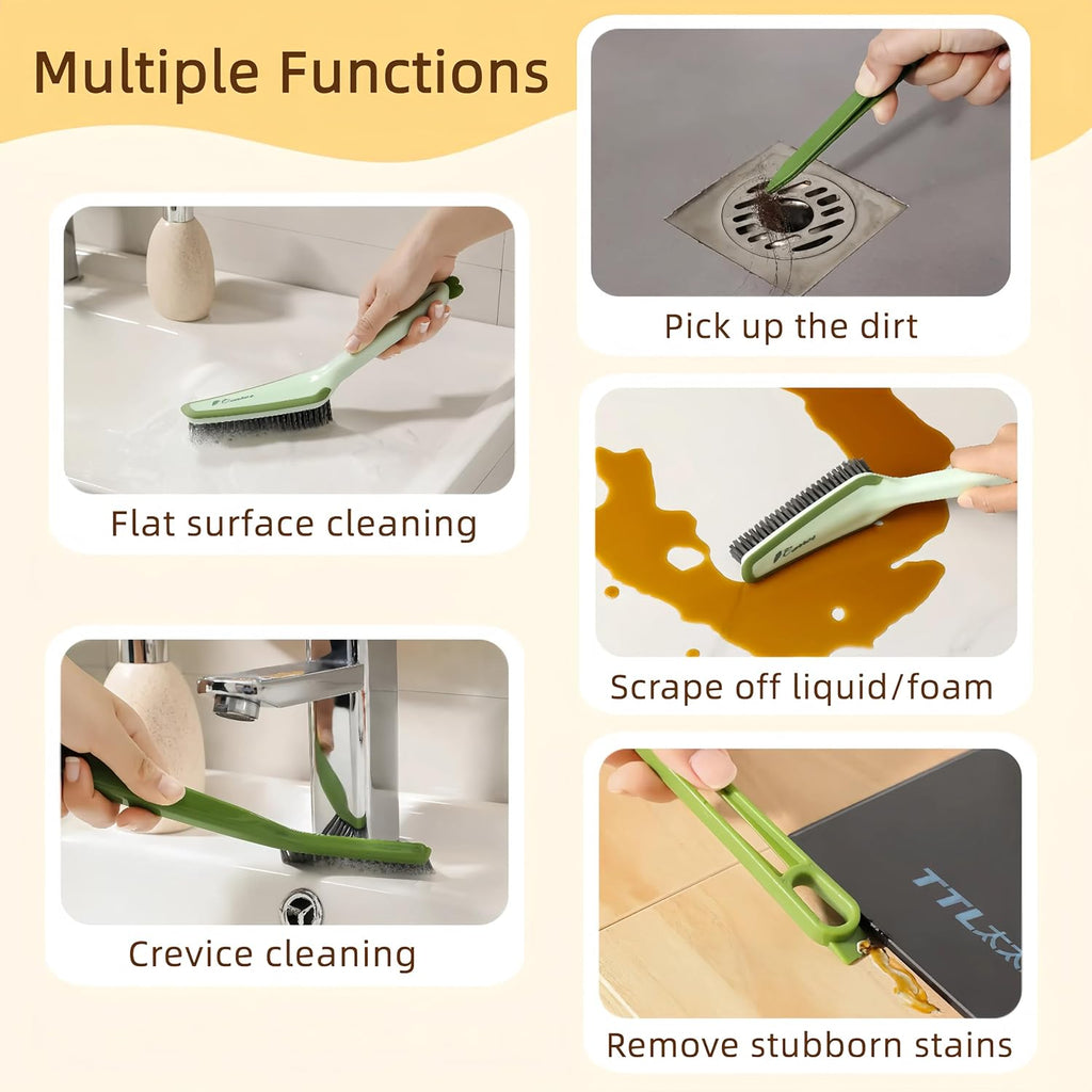 3 In 1 Detachable Household Pet Cleaning Brush Multifunctional Scrub Brush With Hard Bristle And Handle Ideal Crevice Grout Scrubber Brush F