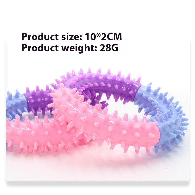 Tpr Pet Toy Three-Color Piercing Ring Dog Molar