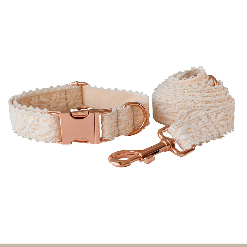 Leaf Lace Dog Collar With Bow
