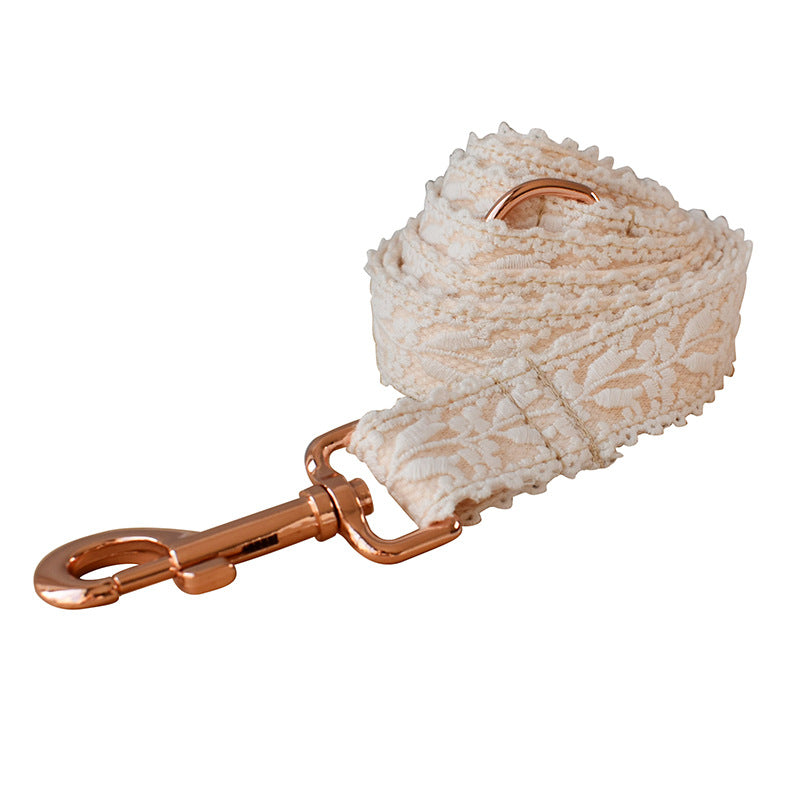 Leaf Lace Dog Collar With Bow