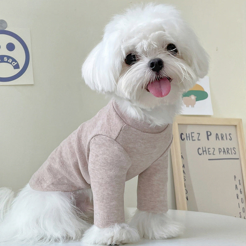 High-Neck Slim Dog Shirt