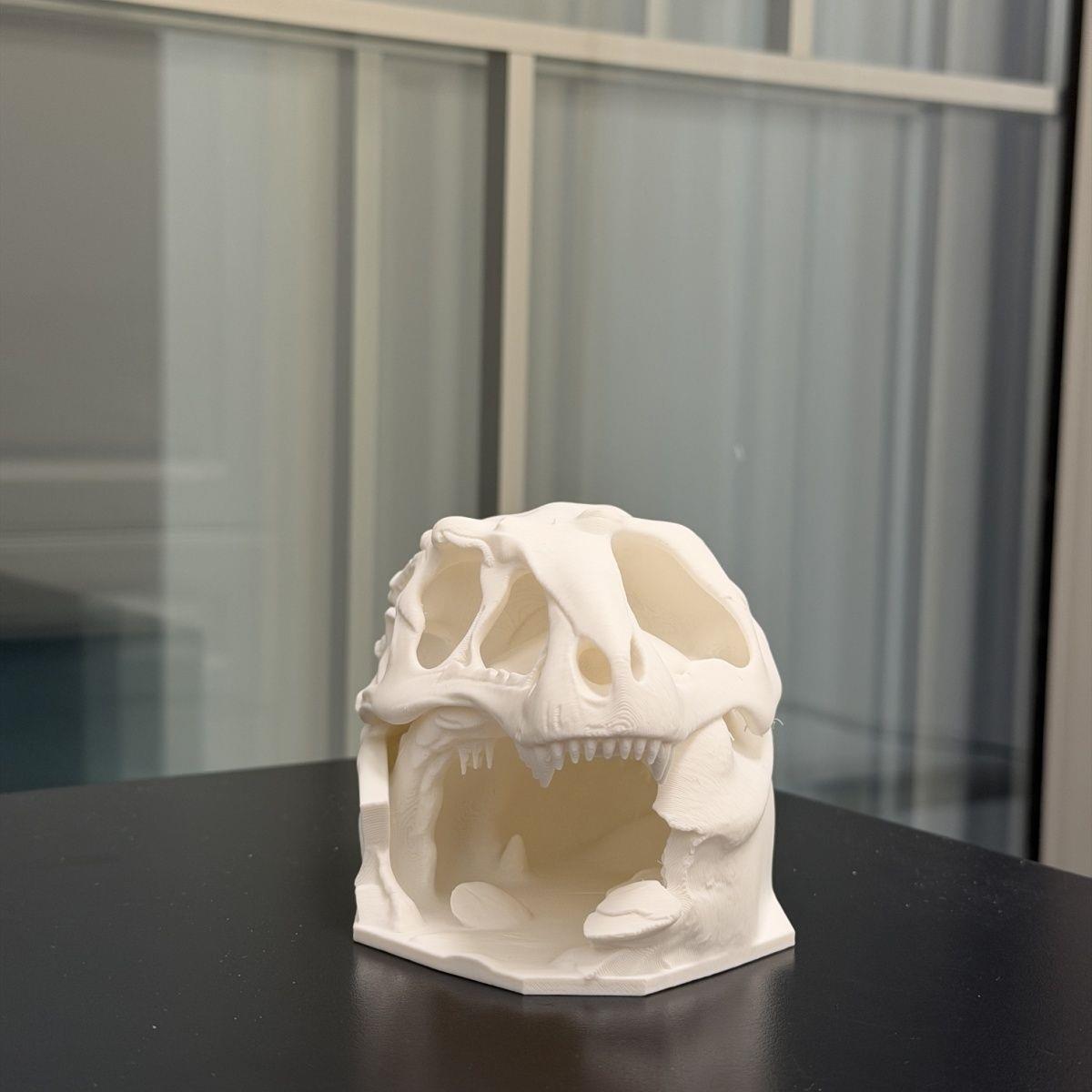 3D-Printed T-Rex Skull Hideout