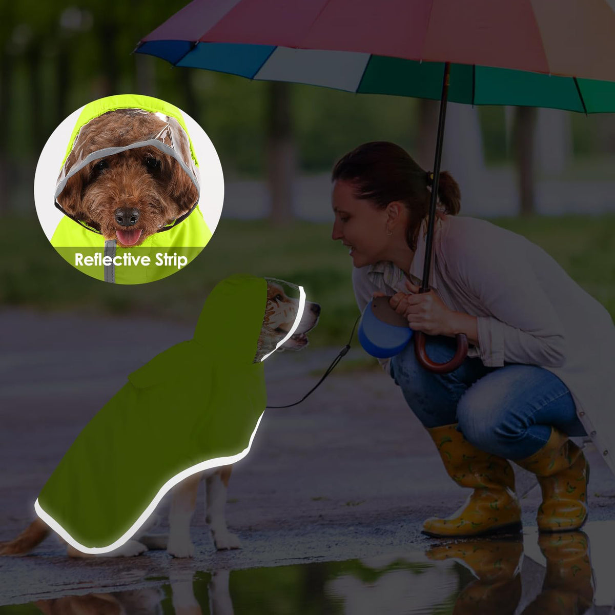 Waterproof Hooded Raincoat For Small Dogs