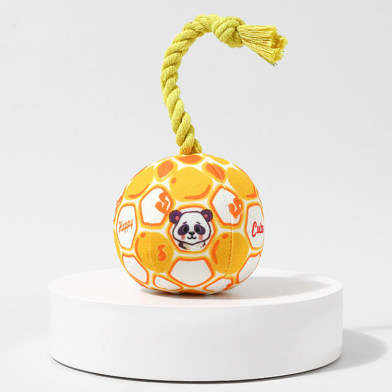 Plush Dog Ball Toy With Knotted Rope