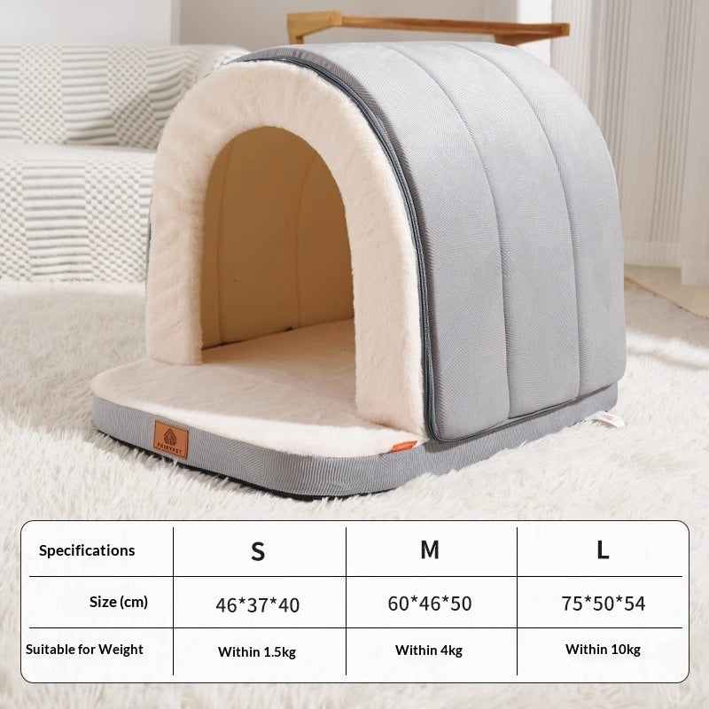 Fully Enclosed Dog House Tent With Extra Thick Insulation For Warmth In Winter