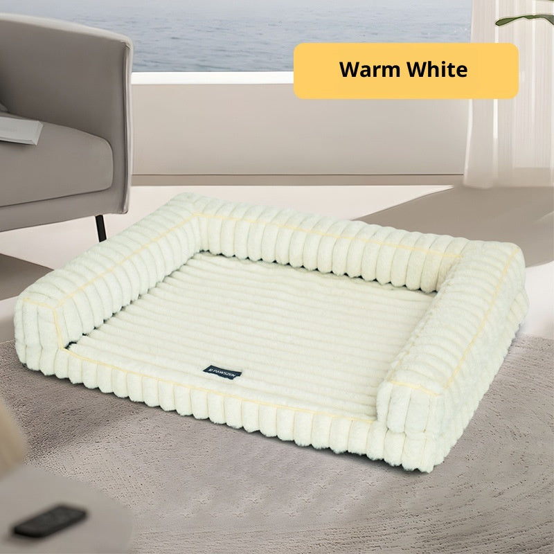 Kennel Stripe Dehaired Angora Removable Pet Bed