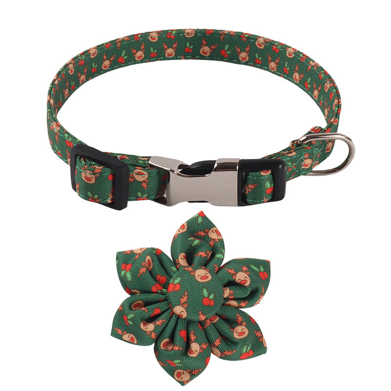 Pet Supplies Design Christmas Series Bow Sunflower Holiday Dog Collar