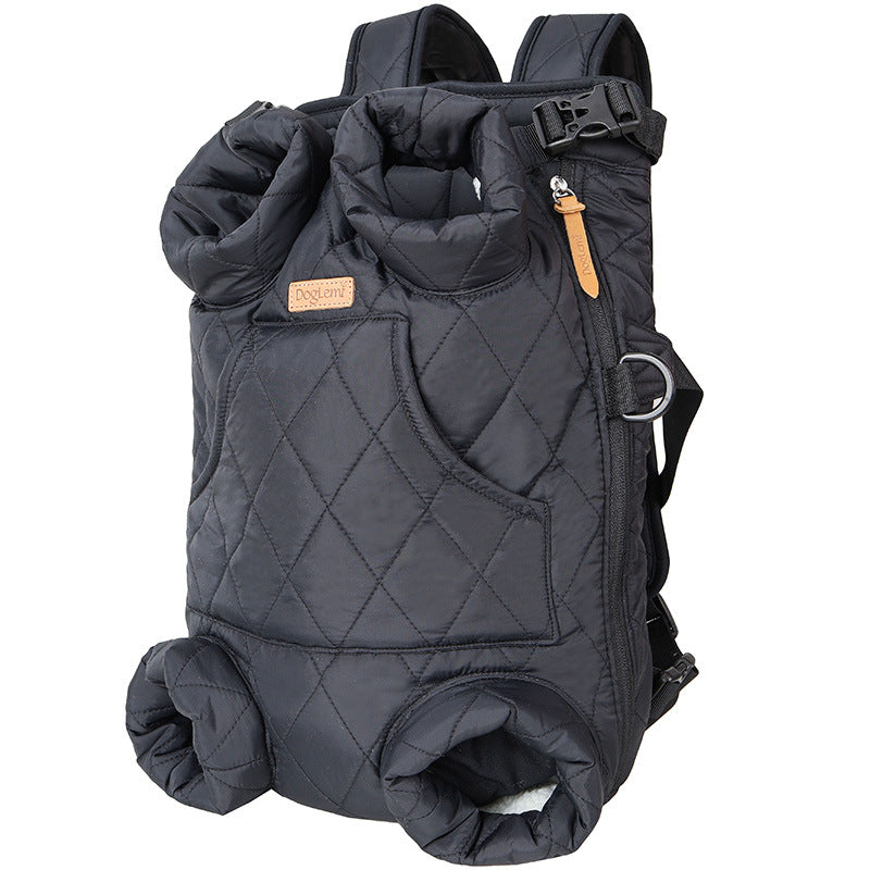 Dog Outdoor Backpack Winter Thickened Quilted Bag