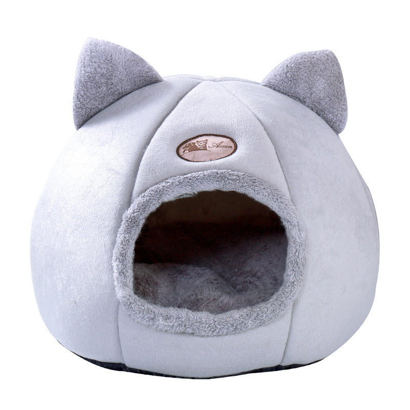 Semi-Enclosed Warm Fluffy Pet Nest